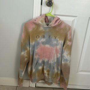 Obey Tie Dye Size Medium Womens Hoodie